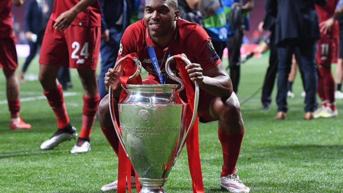 Daniel Sturridge of Liverpool with UEFA champions league