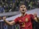 Ferran Torres (Spain) celebrates after scoring his team s first goal against Italy