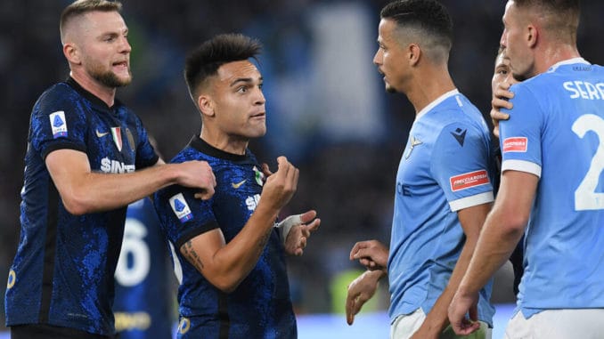 Lautaro Martinez of Inter during the Serie A match against SS Lazio