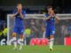 Andreas Christensen and CŽsar Azpilicueta of Chelsea applaud after the fans